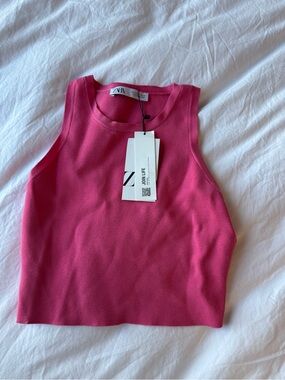 ZARA Hot Pink Ribbed Tank Top